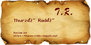 Thurzó Radó névjegykártya